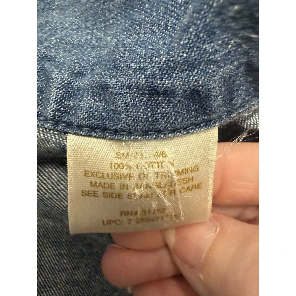 Vintage Bobbie Brooks‎ Denim Floral Embroidered Button Jacket Women's Small 4/6